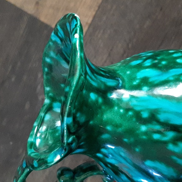 Hand Made Small Dripped Glaze Green Pitcher Vase - Picture 3 of 8